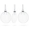 Set of 3 Flat Disc Clear - Blown Glass Christmas Ornaments 3.7 Inches (94 mm)
